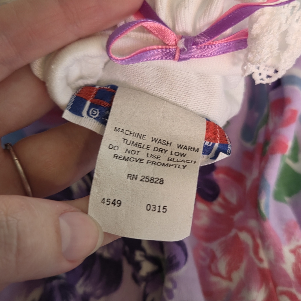 Vintage Pink And Purple Floral Overall Outfit For Baby - Picture 6 of 11